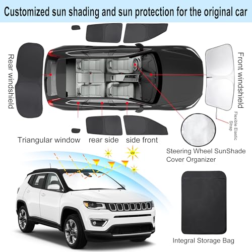 Window Shades for Jeep Compass 2017 (8 Count)