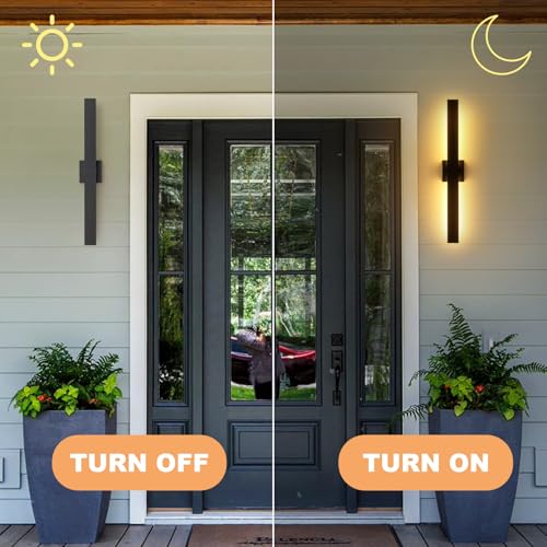 Black Modern LED Outdoor Wall Sconce 31.5" Long Outdoor Wall Lights Exterior Lighting Fixtures for House Porch Patio Garage Front Door