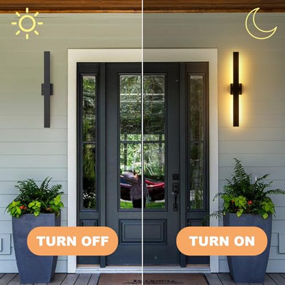 Black Modern LED Outdoor Wall Sconce 31.5" Long Outdoor Wall Lights Exterior Lighting Fixtures for House Porch Patio Garage Front Door
