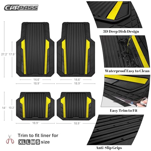 Yellow Car Mats Metallic