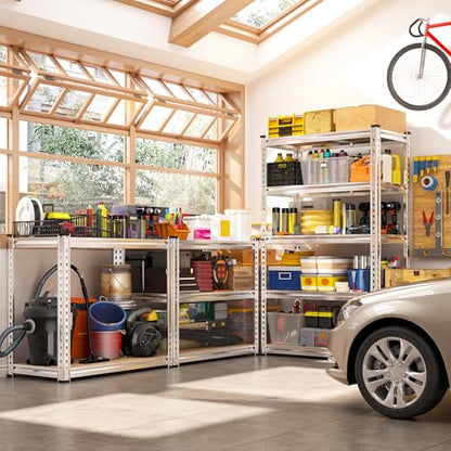 Storage Shelves 2020LBS Garage Shelving 5 Tier Heavy Duty Shelving Adjustable Pantry Shelves for Garage Closet Kitchen Basement 28" W x 12" D x 59.8" H (2 Count)