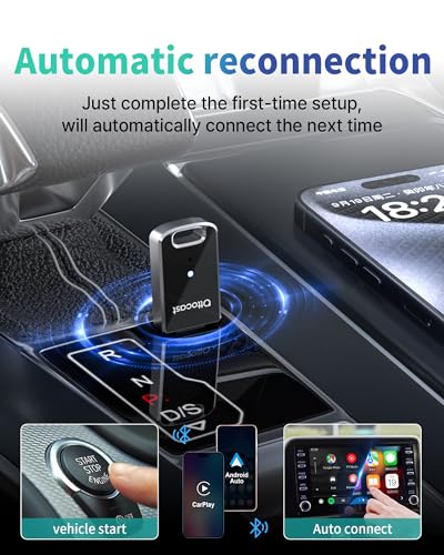 Mini Edge 2 in 1 Wireless Carplay Adapter & Wireless Android Auto Adapter for Apple iPhone Samsung or other AndroidPhone