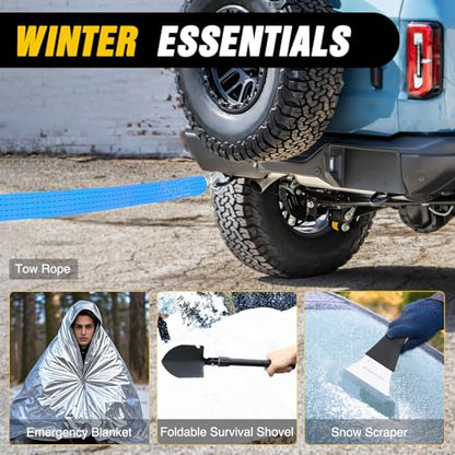 Car Roadside Emergency Kit with Jumper Cables Car Repair Tool Set