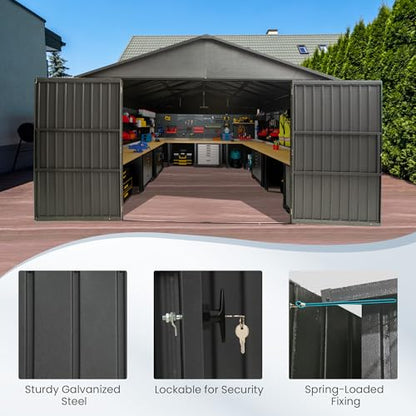 Domi 12'x15' Metal Garage Shed