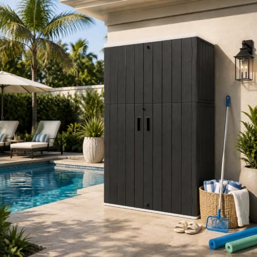 47 Cu.Ft Vertical Outdoor Storage Shed with Reinforced Floor