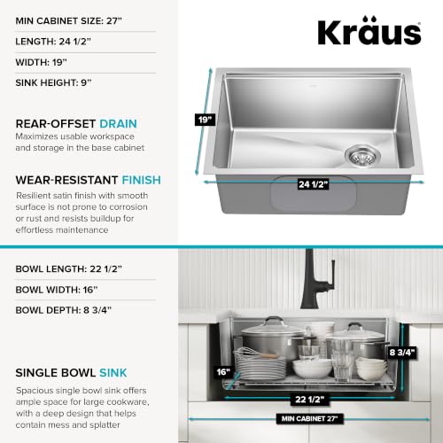 Fairlane 25 in Undermount Workstation Single Bowl 18