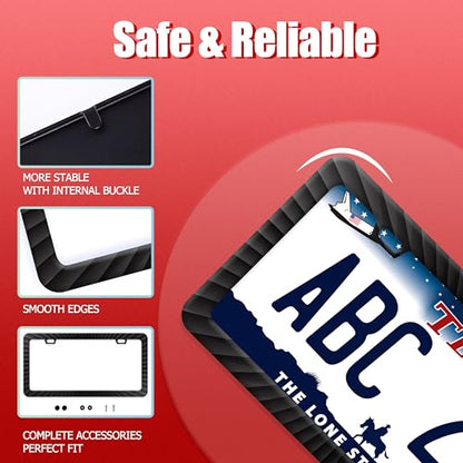 Black Geometric Shapes Stainless Steel License Plate Frame for US Cars