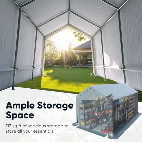 Heavy Duty 8x14FT Carport Shelter with Roll