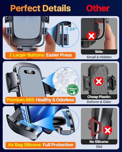 True Upgrade for Safety] Car Phone Holder Mount [Patent & Military