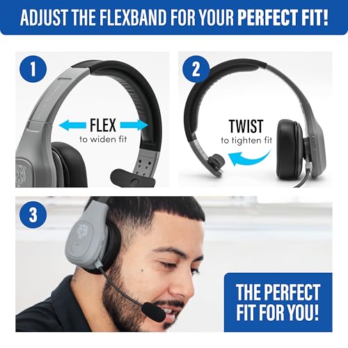 Storm Gray Wireless Trucker Bluetooth Headset with Mic