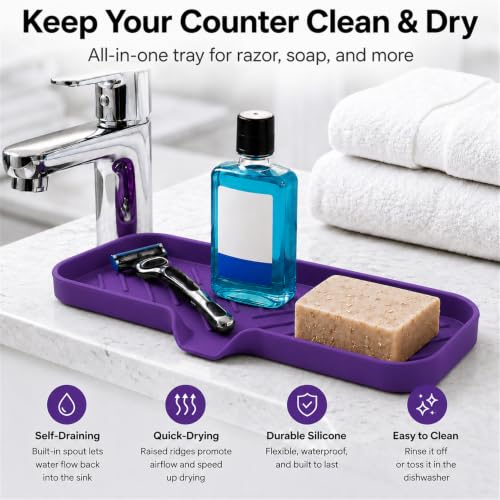 Silicone Soap Dish with Drain Spout
