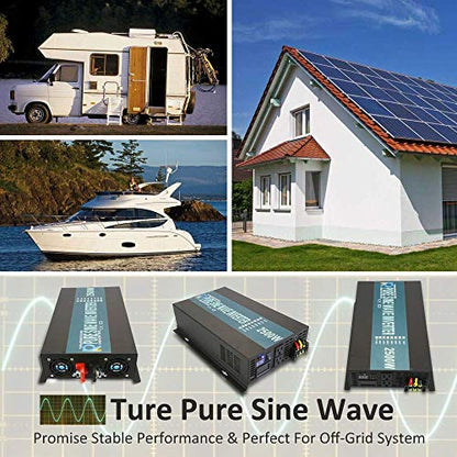 Strong Driving Capacity 2500W 24VDC to 120VAC Pure Sine Wave Inverter Power Converter