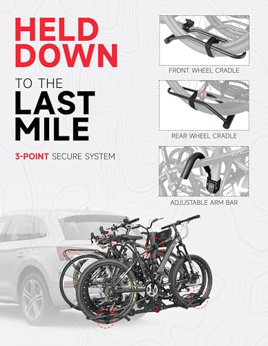 Young 4 Bike Rack Hitch Mount Platform Style Carrier for Cars Trucks SUVs Minivans with 2" Hitch Receiver (4 Count)