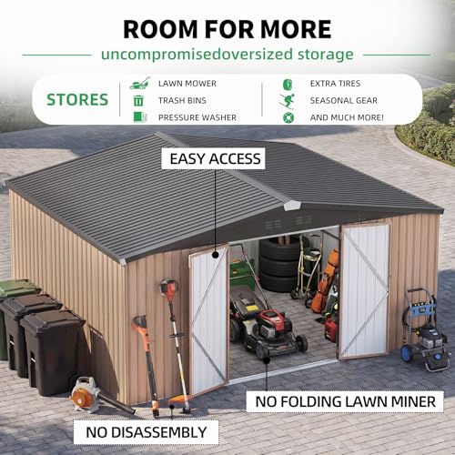 12' x 14' Large Metal Outdoor Storage Shed
