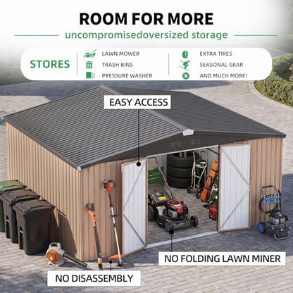 12' x 14' Large Metal Outdoor Storage Shed