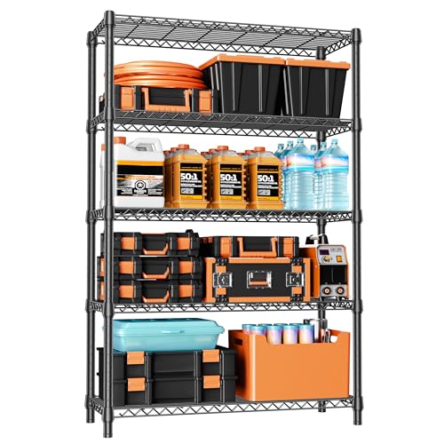 1750 LBS Garage Shelving Wide Storage Shelves Metal Shelves Heavy Duty Adjustable Utility Shelf Rack