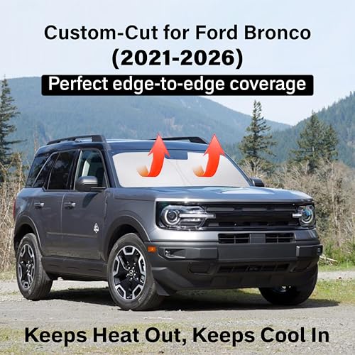 Windshield Sun Shade Compatible for Ford Bronco 2021
