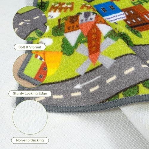 Washable Kids City Road Play Rug