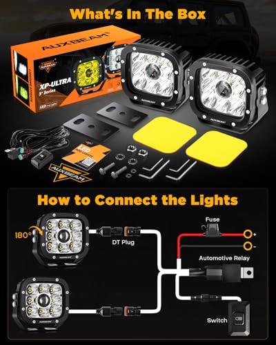 XP Ultra Series 5" 100W Offroad LED Pods Hyper Spot Light Bars (2 Count)