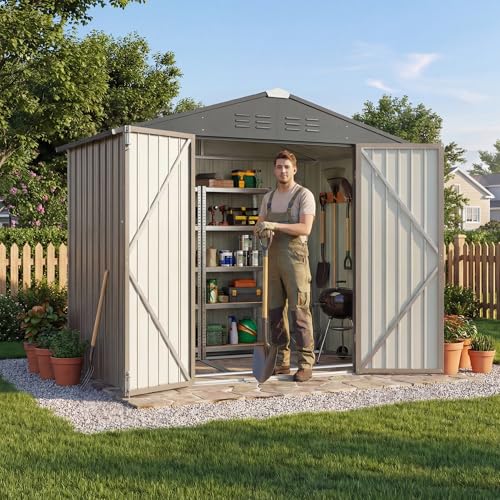 6x4 FT Outdoor Storage Shed with Floor Frame