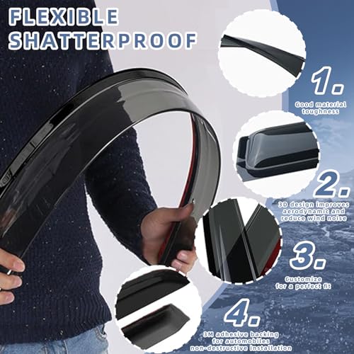 Window Visors Rain Guards Fits 2024 (4 Count)