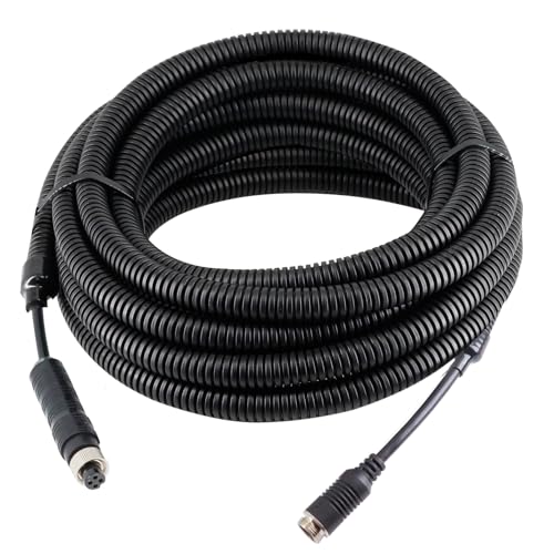 4 Pin Backup Camera Cable with Corrugated Tube Cover