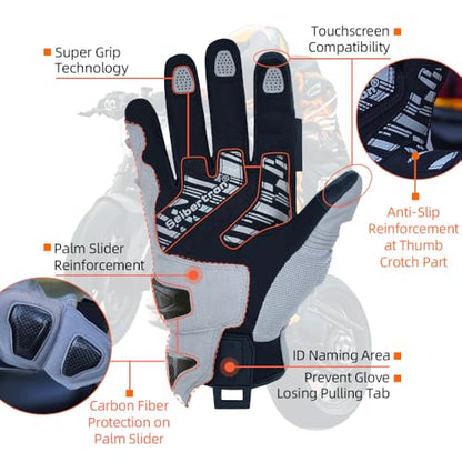 SPS 4 Winter Unisex Touchscreen Road Racing Motorcycle MTB Sports Gloves Also fit BMX MX ATV Mountain Bike Bicycle Cycling Off