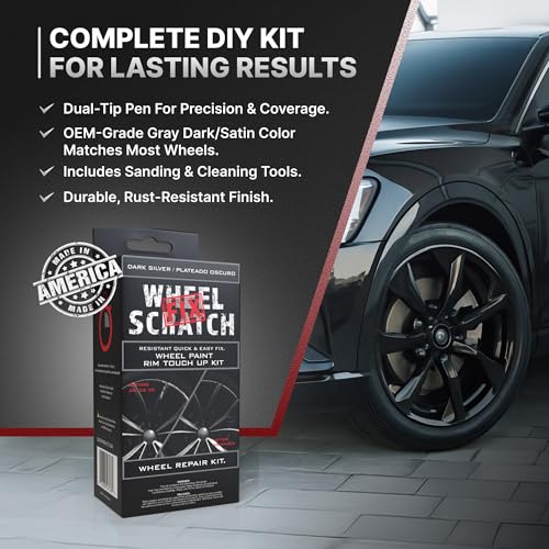 Dark Silver Rim Touch Up Paint Wheel Scratch Repair Kit