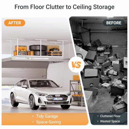 3x8ft Overhead Ceiling Garage Storage Rack