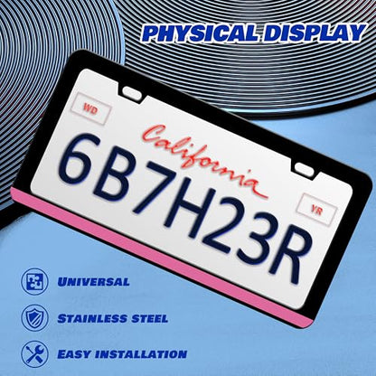 Breast Cancer Awareness License Plate Frame Stainless Steel 6x12 Inch 2Hole