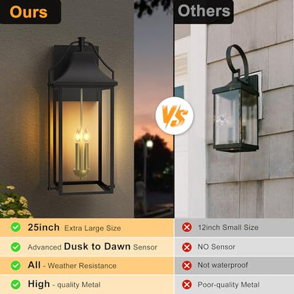 25IN Dusk to Dawn Outdoor Light Lighting