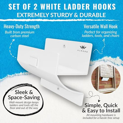 Ladder Hangers for Garage Wall (2 Count)