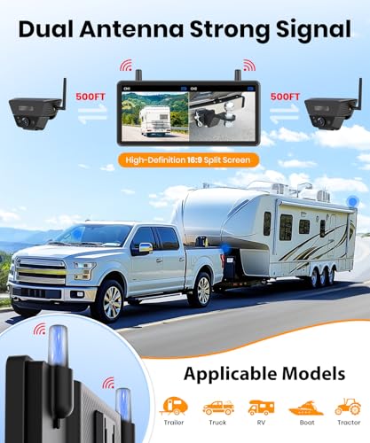 2 Solar Backup Camera Wireless for RVs (2 Count)