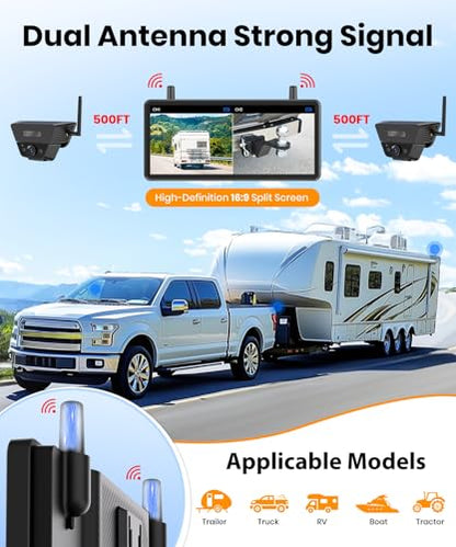 2 Solar Backup Camera Wireless for RVs (2 Count)