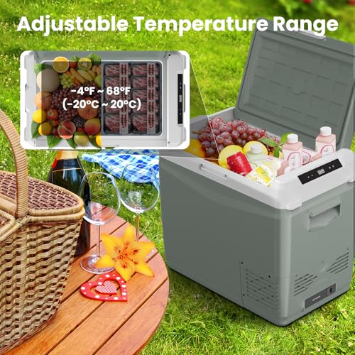 GC50 Electric Cooler for Car Refrigerator 12 Volt Car Camping Fridge 48 Quart Portable Freezer for Truck SUV RV Van Camper