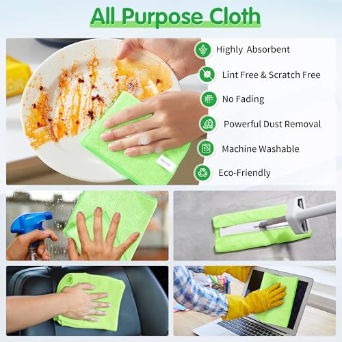 Sage Green Microfiber Cleaning Cloth (12 Count)