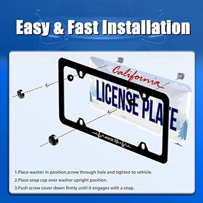 Nurse Life License Plate Frame Stainless Steel Accessory 12.3x6.3 Inch