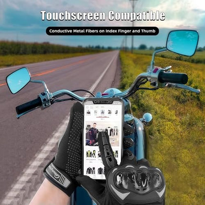 Motorcycle Gloves for Men and Women Touchscreen Guantes Para Motocicleta Hombre for Powersports BMX ATV MTB Motocross Scooter Dirt Bike Riding Gloves Motorcycle Mens Helmets Accessories