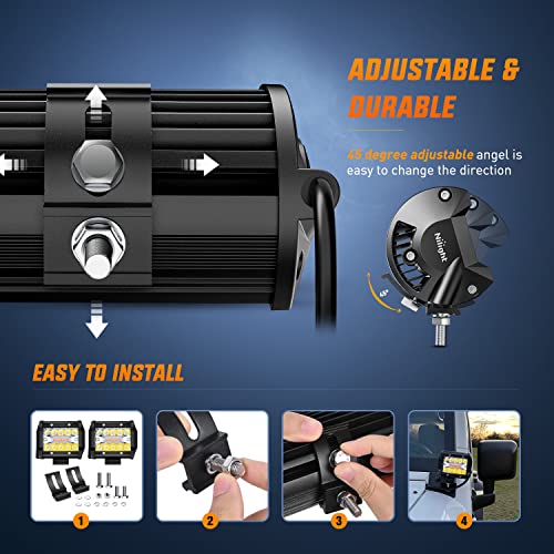 4inch Amber White Strobe 6 Modes 60W LED Pod Light (2 Count)