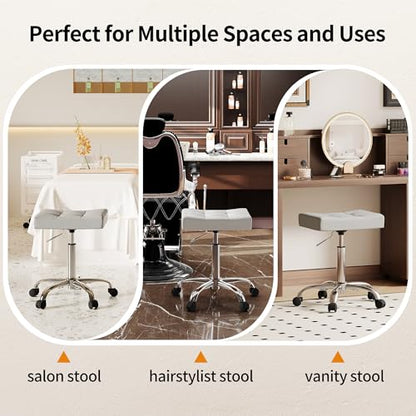 Swivel Saddle Stool with Wheels