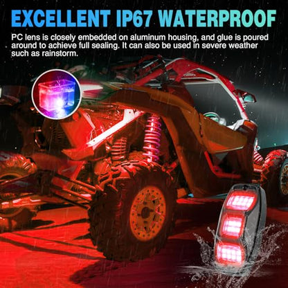 RGBW LED Rock Lights Kit 4 Pods 22 LEDs Wide Angle Lighting (16 Ounce)