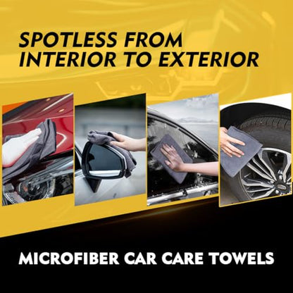 Grey Microfiber Cleaning Cloth 20 Pack 11.5 x 11.5 inch Microfiber Towels for Cars Ultra Absorbent Car Washing Cloth Lint Free Streak Free Cleaning Rags for Car Kitchen Window (20 Count)