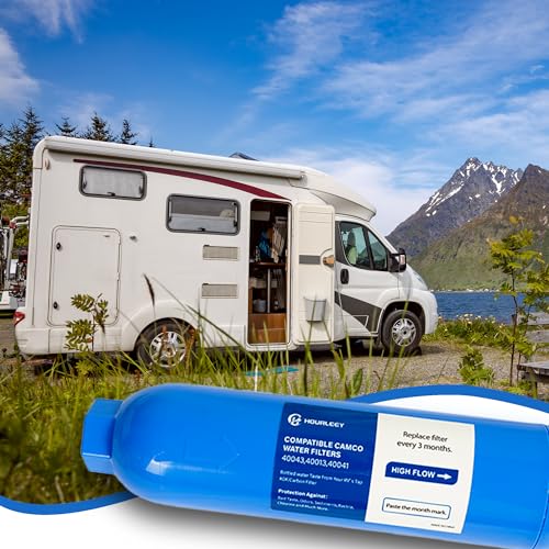 2 Pack RV Inline Water Filter with 2 Flexible Hose Protector (2 Count)