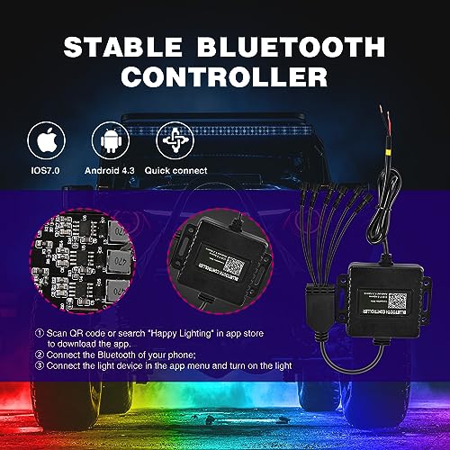 RGB LED Rock Lights Kit 6 Pods Underglow Multicolor Neon Pod