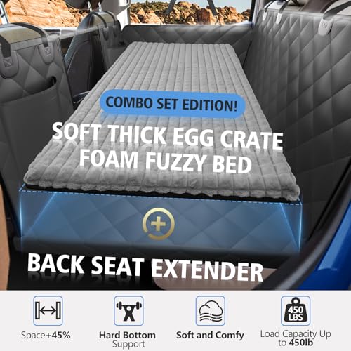 Truck Hard Bottom Dog Back Seat Cover with Egg Crate Foam Bed