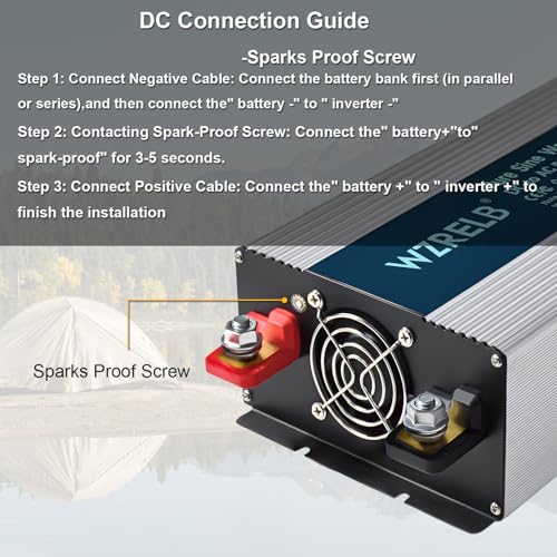 2000W Pure Sine Wave Inverter 12V DC to 110V 120V AC