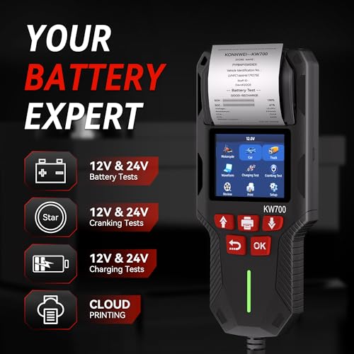 KW700 Car Battery Tester with Printer 12V