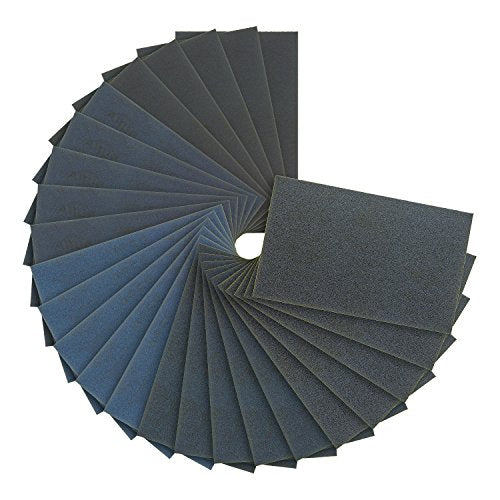 Premium 5-1/2" x 9" Wet or Dry Sandpaper Sheets - 150, 220, 320, 400, 600 Grit Variety (5 Each, 25 Total) - Sanding Automotive, Woodworking Furniture, Metal Finishing, Hand Sand Block Sander (25 Count)