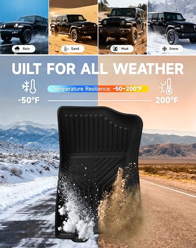 Premium Color TPE Floor Mats for Jeep Wrangler JL 2018