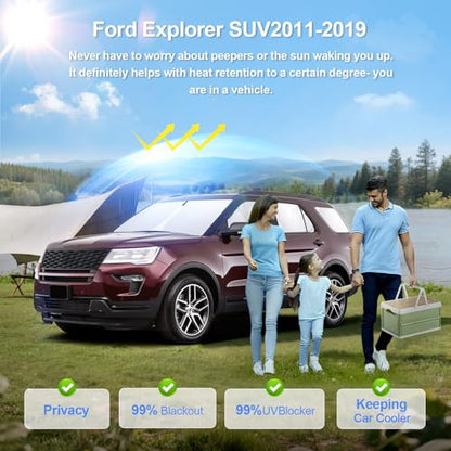 8pcs Car Window Shades for Ford Explorer SUV 2011 (8 Count)